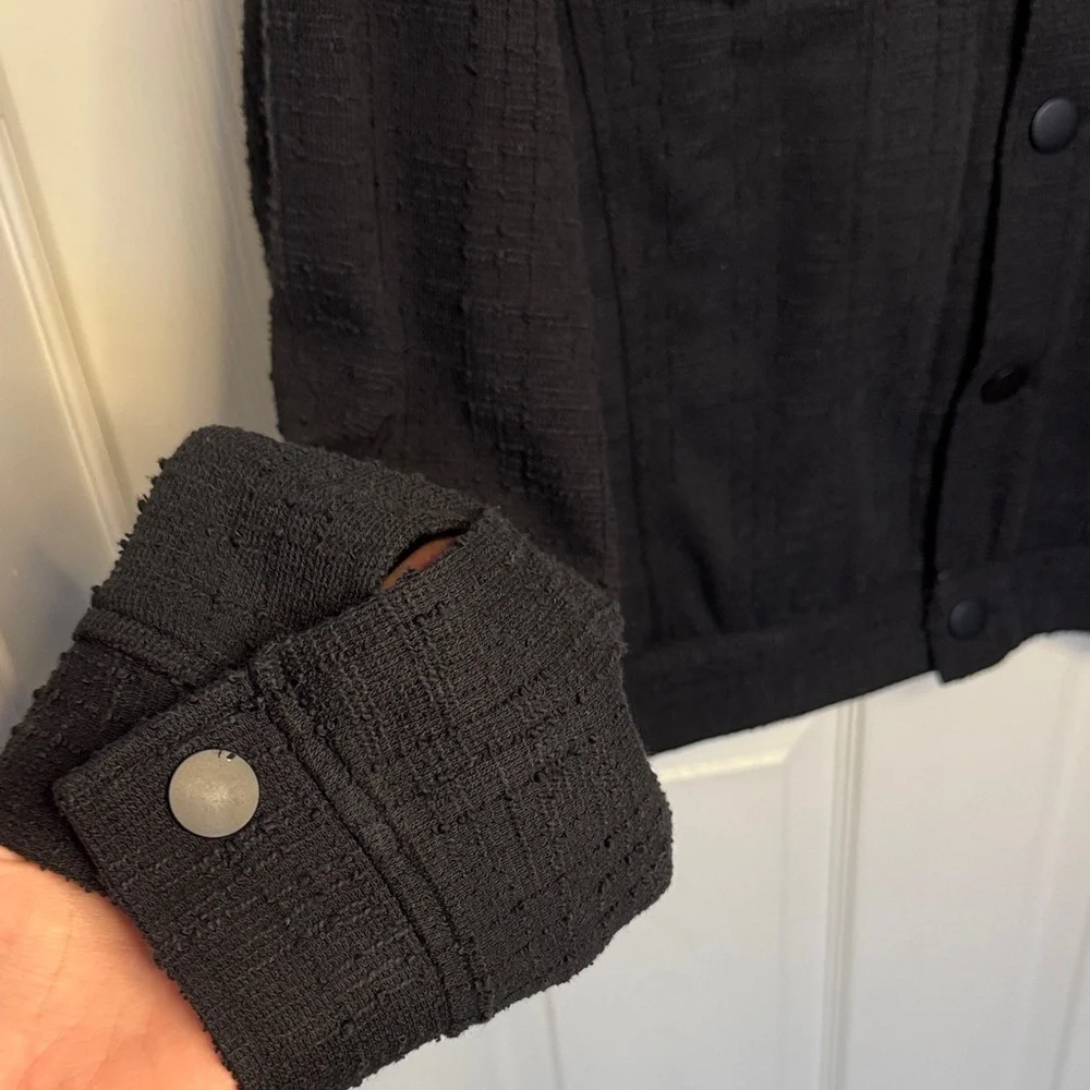 Fashion Nova Men's Black Textured Shirt Jacket